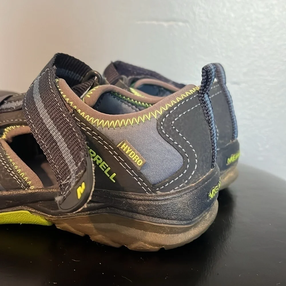Merrell Hydro Hiker Sandals Boys 2W, leather, gray/blue